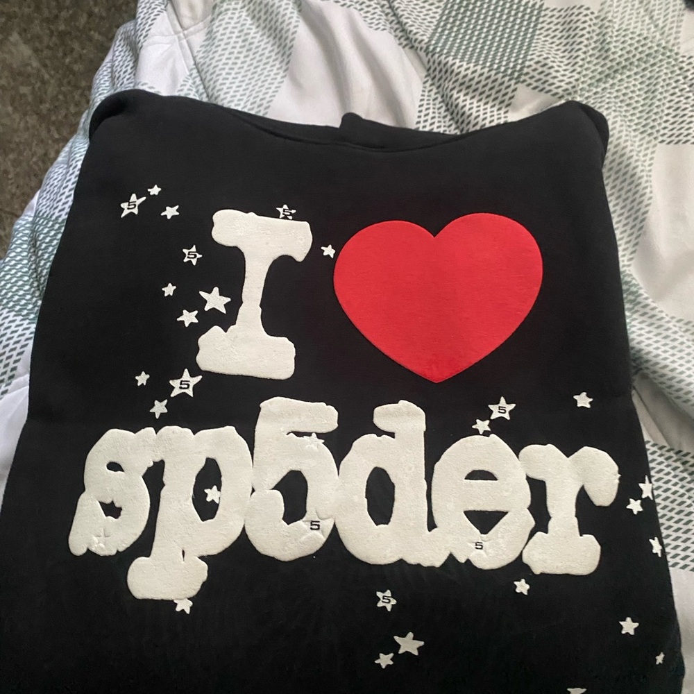 Sp5der Black Cardigan Sweater